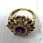 Solid 14K yellow gold gemstone ring, made in India, size ~7 Multiple Photo 7