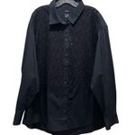 Gap  Lace Bib Big Shirt Button Down Black Women’s Plus Size XXL NWT Photo 4