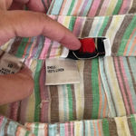 Talbots Women’s  Petites striped multi-color 100% linen cropped wide leg pants 10 Photo 3