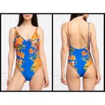 Desigual 💕💕 Cancun One Piece Swimsuit ~ Tropical Blue Floral Pattern NWT Photo 10