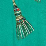 VTG Victoria Harbour Green Beaded Tassel Holiday Sweater Womens M Christmas Glam Size M Photo 4