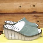 Fly London NWT  Jade Green Wedge Slides Photo 3