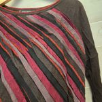 {12} Aldo Martins Brown Maroon Orange Lightweight Top Long Sleeve Blouse Red Photo 3