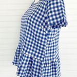 Hem & Thread Plaid peplum open back tie blouse NEW Photo 5