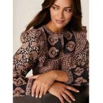 💕SEA NEW YORK💕 Margo Quilted Top ~ 100% Cotton Purple Border Print Large NWOT Photo 4