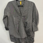 Lole Gray Tencel Blend Button Up Tunic Top Womens Photo 0