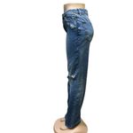 We The Free  People Destroyed Button Fly Straight Leg Blue Jeans Womens Size 26 Photo 2