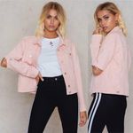 NA-KD Pink Cut Out Sleeve Denim Jacket Photo 6