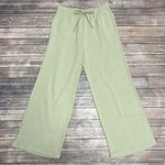 Olga Joan Green High Rise Wide Leg Elastic Waist Hemp Blend Lounge Sweatpants 12 Photo 0