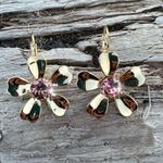 Handcrafted earrings with sparkly Aurora crystal Gold Photo 0