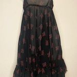 Free People  Intimately Free Black Slip Dress Ruffle Floral Size XS Photo 0