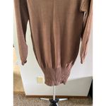 NWT Women's Long Sleeve V Neck Sweater Collar Ribbed Knit Mini Dress Size Small‎ Photo 5
