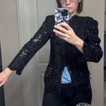 Vintage Judith Ann Creations black sequined Silk 80s Sequin jacket sz S Photo 0
