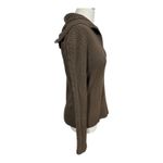 Old Navy  Y2K Brown Cable‎ Knit Hooded Pullover Sweater Ribbed Cotton Blend Large Photo 5