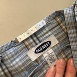 Old Navy Vintage Y2K  Cotton Stretch Blue Plaid Print Mini Dress Size 10 Photo 4