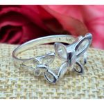 None Cute Silver Tone Butterfly Ring Size 7 Novelty Jewelry Photo 6
