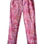 Ralph Lauren Lauren Pants Women Size 8 Paisley Straight Leg Preppy Stretch Pink Photo 0