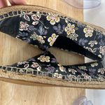 Tory Burch Black Floral Espadrille Shoes Photo 6