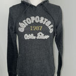 Aeropostale  1987 Hoodie Large Charcoal Gray Pullover Logo Sweatshirt Y2K 2000 Photo 0