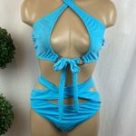 Venus Blue Strappy 2 Piece Bikini Swim Bathing Suit Set M/4 Photo 0