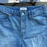 Décor High Rise Distressed Ripped Knee Straight Leg Blue Denim Jeans Size 28 Photo 1