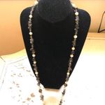 Hand Knotted Faceted Purple Glass Beaded & Black Glass Beaded Lariat Necklaces Photo 6