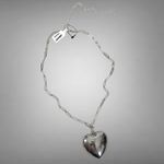 Free People  Paperclip Spektor Heart Pendant Necklace in Silver NWT Chunky Retro Photo 6