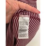 Old Navy Shirt Womens Medium Boat Neck Tee Burgundy White Striped Short Sleeve Photo 3