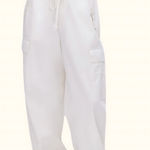Good American  Cloud White Parachute Drawstring Cargo Pants New Size Small NWTS Photo 0