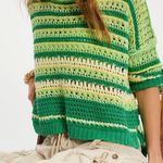 Free People NWT Madelyn Pullover in Enchanted Lime Combo Photo 0