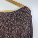 Soft Surroundings  Animal Print Metallic Pleated Blouse Medium Boho Fall Shimmer Photo 1