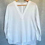 Helmut Lang  Women's XS White V-Neck Long Sleeve Blouse Casual Photo 0