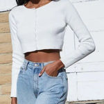 Brandy Melville  Cropped White Knit Cardigan Photo 0