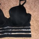 Victoria's Secret Victoria’s Secret T-shirt Demi Women’s Black Sheer Striped Padded Bra size 32D Photo 2