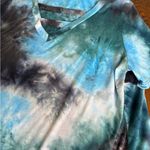White Birch  Blue and Black Tie-Dye Top Photo 1