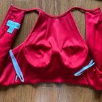 Sherri Hill Two Piece Halter High Slit Red Prom Dress Photo 5