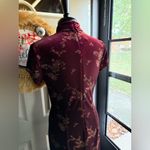 Vintage Scott McClintock mock neck Asian velvet column dress, size 8 Red Photo 6