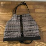 Athleta Halter Bikini Top Grey/Black Chevron Stripe Photo 0