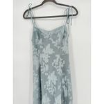 Lulus Loveliest Looks Dusty Blue Floral Jacquard Tie Photo 2