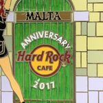 Hard Rock Cafe  Malta 11th Anniversary Waitress‎ Girl Door Pin New on Card Photo 2