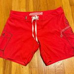 Volcom Swim Shorts Red Black Size Large Photo 1