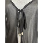 My Michelle Vtg 90s  Black Sheer Duster Medium Witchy Whimsigoth Fairy Goth Photo 5