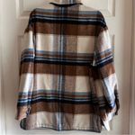 Ashley by 26 International Plaid Outerwear - Brown and Blue Size Large Shacket Photo 6