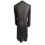 Maje Black Sheet Metallic Long Sleeve Black Maxi Dress Size 40 / US Large Photo 8
