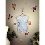 Madewell  Blue V-Neck Cap Sleeve Cotton Top - Size - Small Photo 2