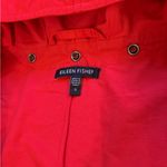 Eileen Fisher  Cotton Nylon Hooded Jacket Red Womens Size Small Rain Anorak Photo 8