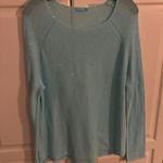 J. McLaughlin  Women's XL Aqua Blue Knit‎ Sequin Embellished Long Sleeve Top Photo 0