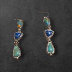 Handmade Vintage Gemstone Dangle Earrings Photo 1