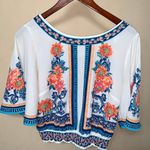 Jealous Tomato Floral Open Tie Back Blouse  Photo 1