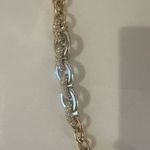 Ann Taylor Chunky Gold Chain Necklace Crystal Embellished Rings Photo 5